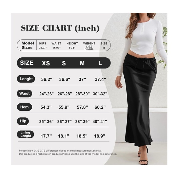 Satin Maxi Skirt for Women High Waist Drawstring Fishtail Casual Solid Long Wrap - Picture 5 of 17